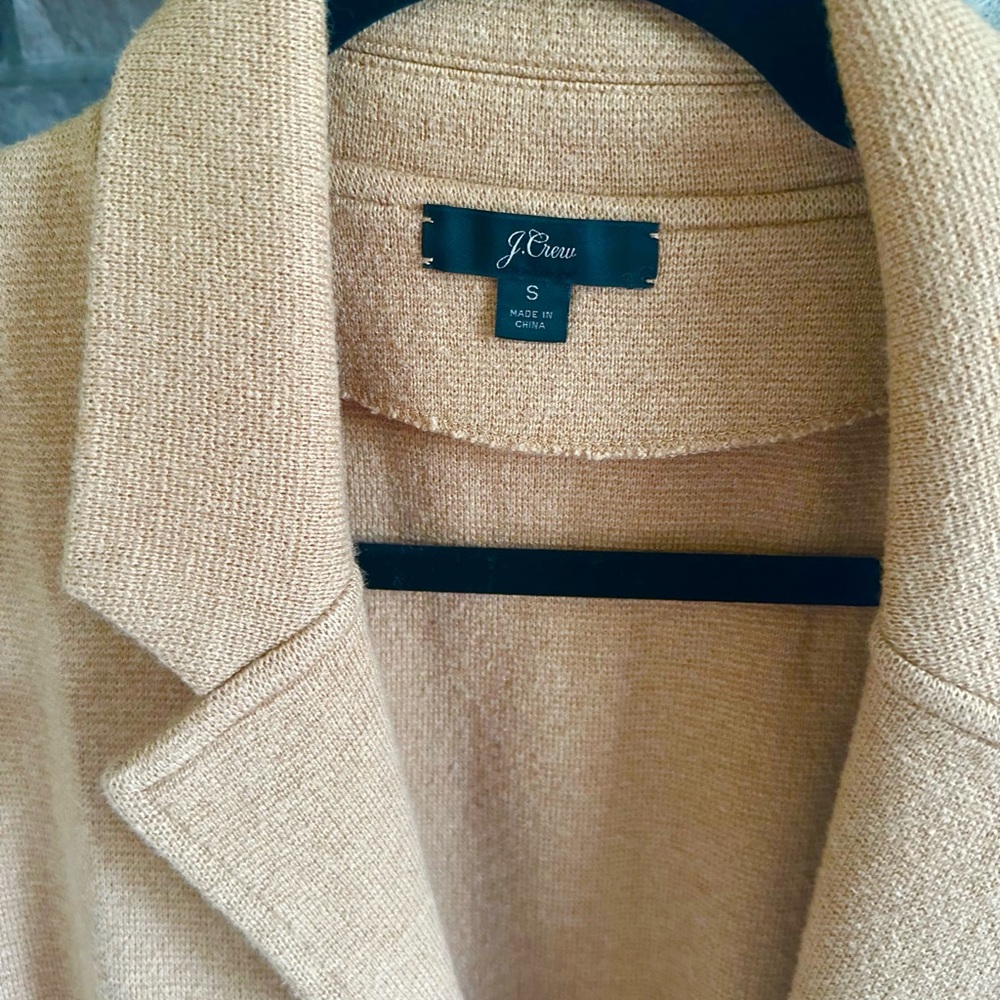 J.Crew Sophie Sweater Blazer | Tan | Small | Like New | Fall | Merino Wool - Picture 5 of 7